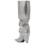 Diamond Diva Rhinestone Stiletto Knee-high Boots