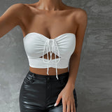 Isabel Sweetheart Drawstring Crop Top