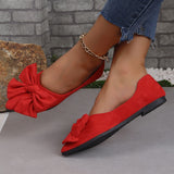 Bowtiful Pointed-toe Low-heeled Slip On Flats Shoes