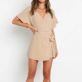 Sophia V-neckline Tied Jumpsuit Slimming Romper