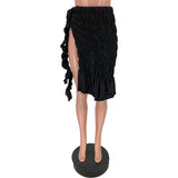 Pleated Split Skirt