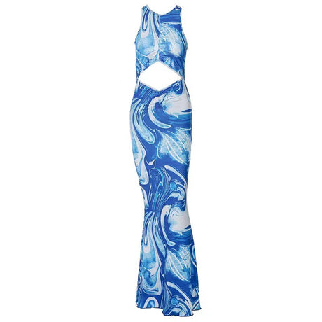 Gianna Lucid Halter Cut Out Maxi Dress