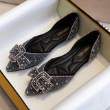 Madison Crystal Buckle Pointed Flats