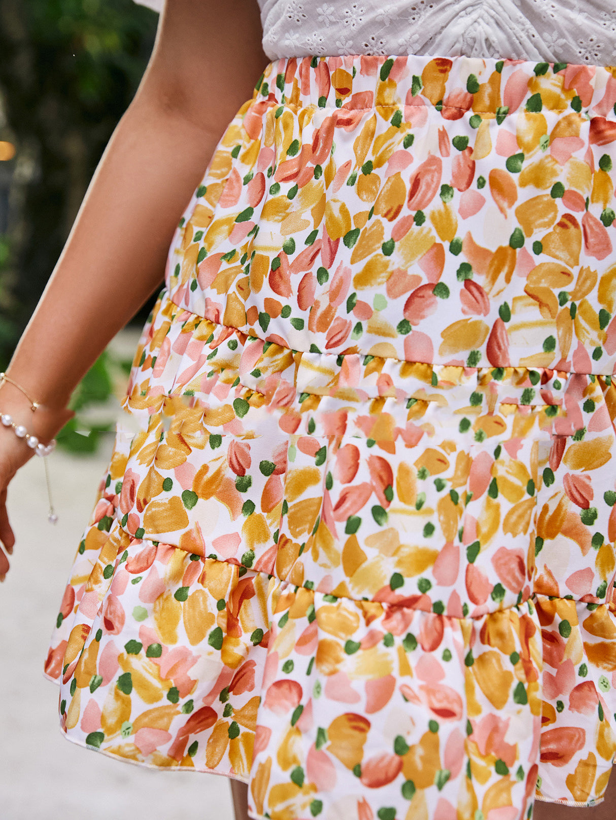 Sweet Print Pleated Skirt