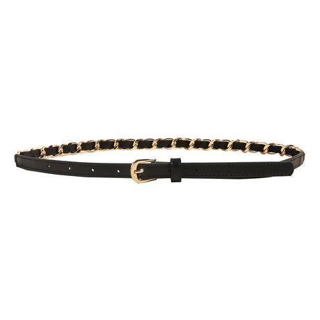 Punk Metal Chain Woven Stitching Waist Belt