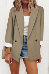 Chic Solid Color Suit Collar Loose Blazer