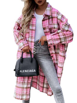 Oversized Plaid Cardigan