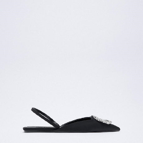 Ellie Diamond Sling Point Flats