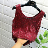 Glitter Sequin Sparkle Cami Crop Top