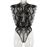 Lace V-Neck Slim Bodysuit Lingerie