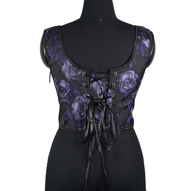 Purple Fantasy Fishbone Corset Top