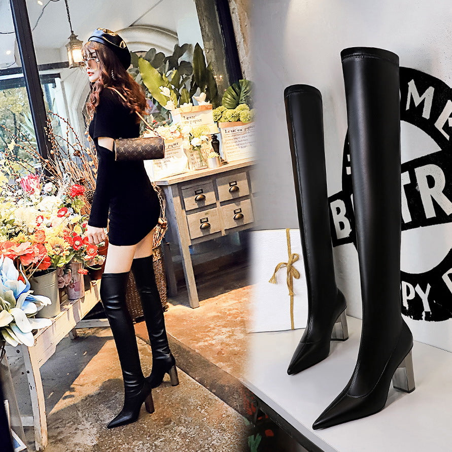 Seductive Siren Thigh-High Pointed Toe Over Knee Boots