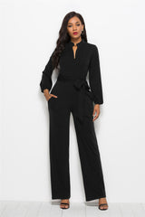 Solid Color Wide Leg Jumpsuit