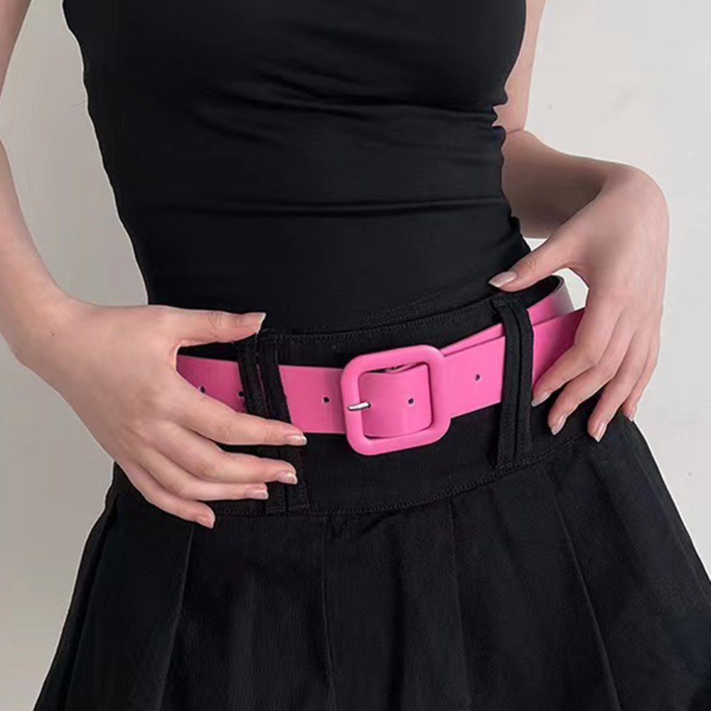 Square Buckle Wide Belt