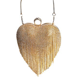 Tassel Diamond Inlaid Heart Bag