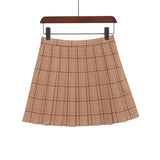 Plaid Pleated A-Line Skirt