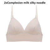 Glossy French Milk Silk Bra