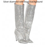 Diamond Diva Rhinestone Stiletto Knee-high Boots