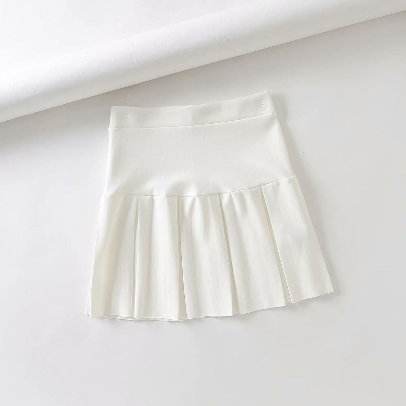 Elastic Pleated Knit High Waist Skirt