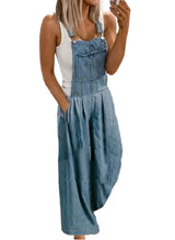 Denim Stitched Suspender Jumpsuit