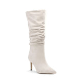 Silver Seduction Pleated Mid-Boots