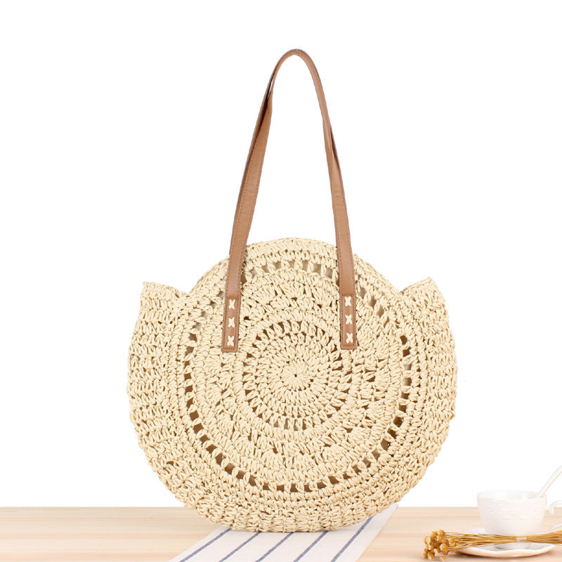 Straw Weave Round Shoulder Bag