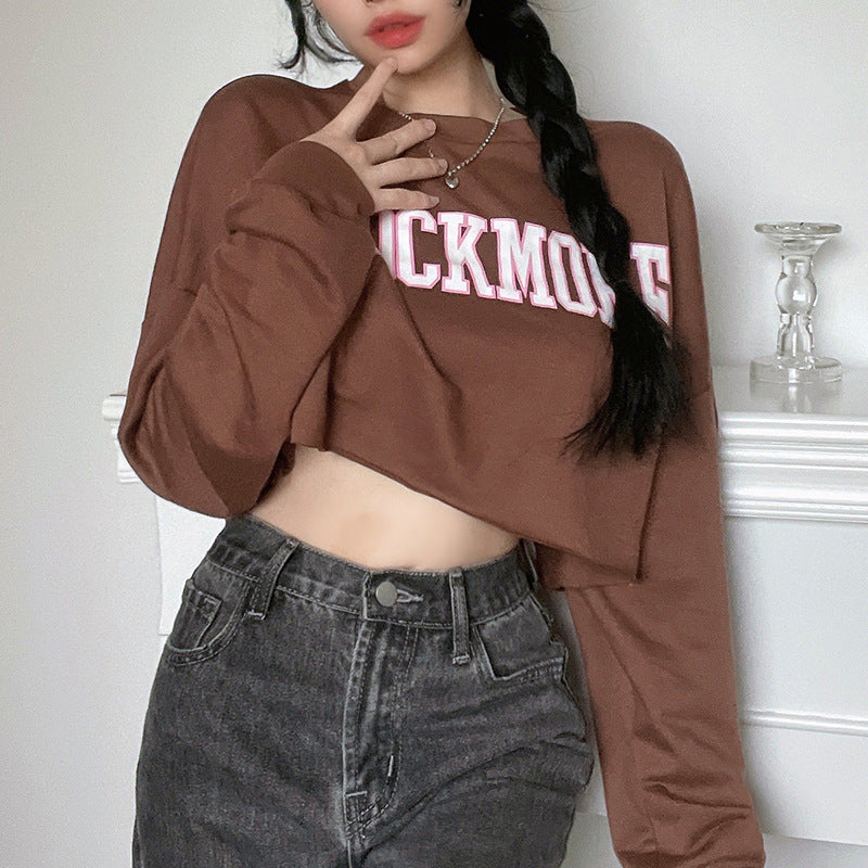 Kiya Long Sleeved Crewneck Crop Top