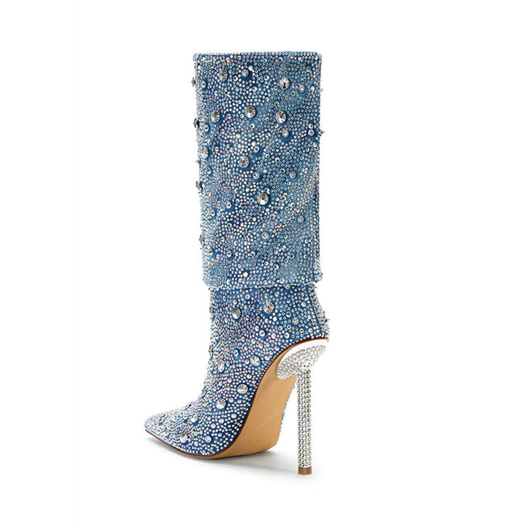 Denim Dream Pointy Heel Boots