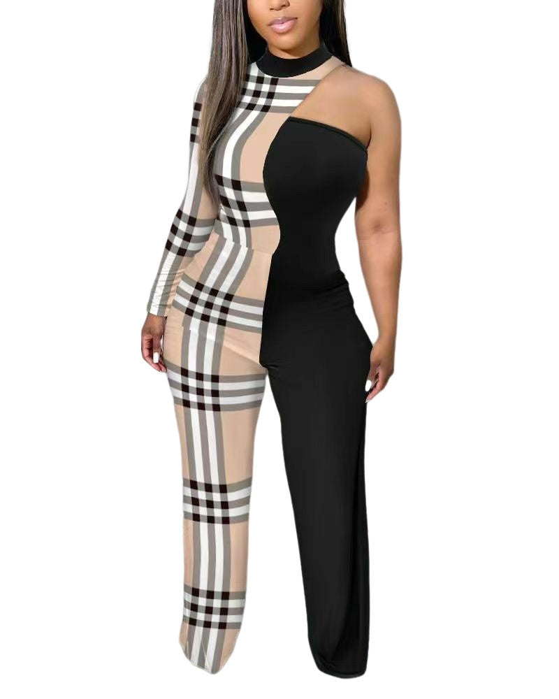 Printed Slim Fit Off-the-Shoulder Jumpsuit