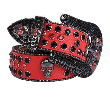 Rebel Rhinestone Skull Belt