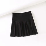 Elastic Pleated Knit High Waist Skirt