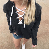 Criss Cross V-Neck Hoodie