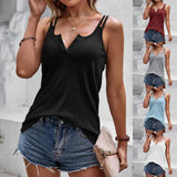 Acacia Double Strap V Neck Top