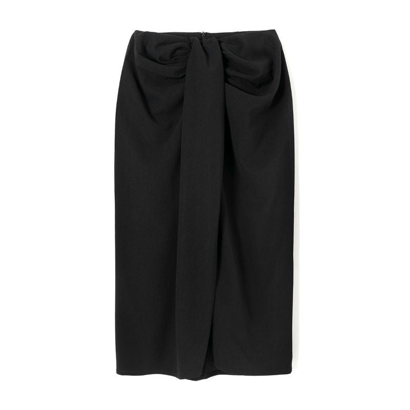 Pleated Asymmetric Slim Skirt