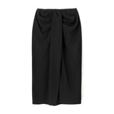 Pleated Asymmetric Slim Skirt