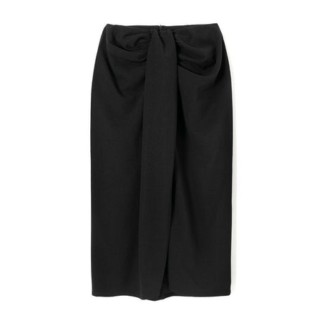 Pleated Asymmetric Slim Skirt