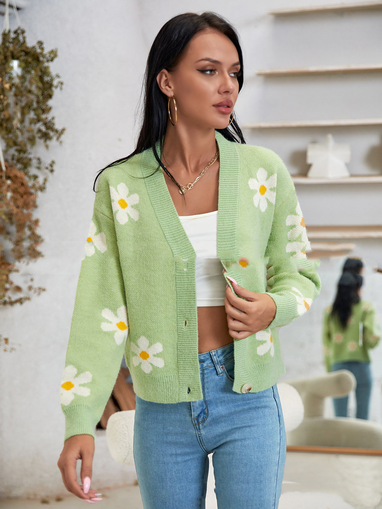 Green Daisy Dream Cardigan