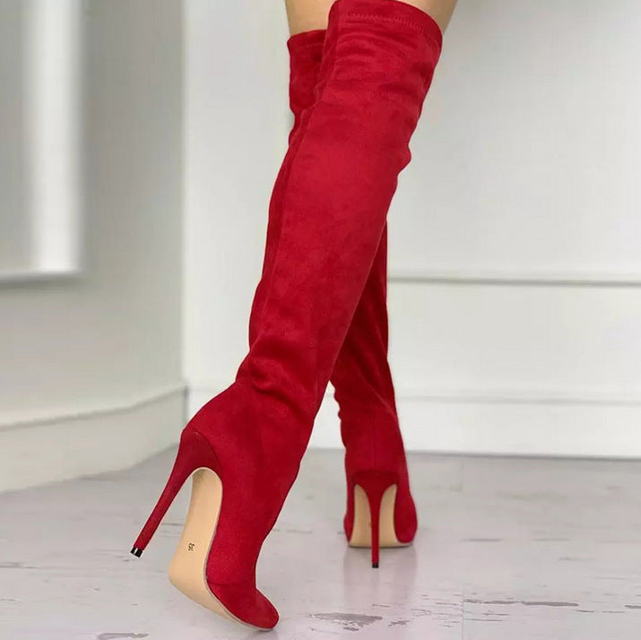 Velvet Vixen Horseshoe Heel Pointed Toe High Heel Boots