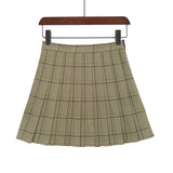 Plaid Pleated A-Line Skirt