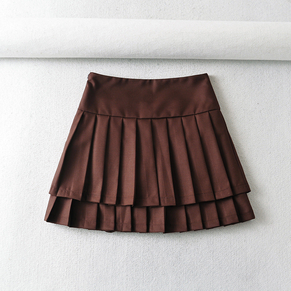 Double Pleated Cotton Skirt