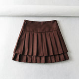 Double Pleated Cotton Skirt