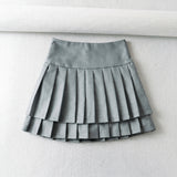 Double Pleated Cotton Skirt