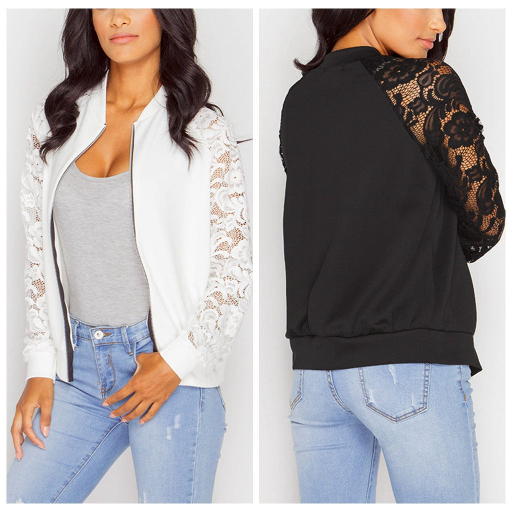 Lace Bomber Jacket