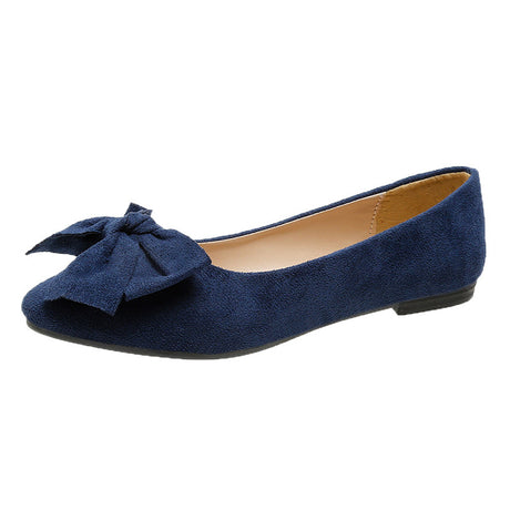 Bowtiful Pointed-toe Low-heeled Slip On Flats Shoes