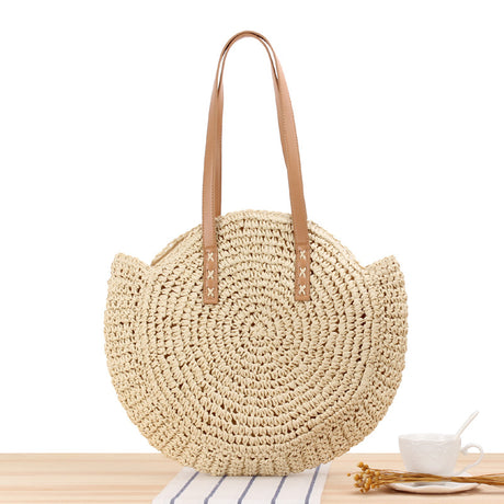 Straw Weave Round Shoulder Bag